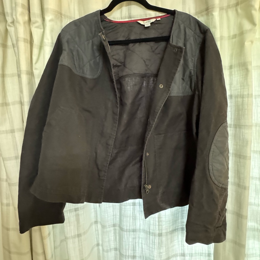 Boden Grey Linen Jacket with Quilted Details